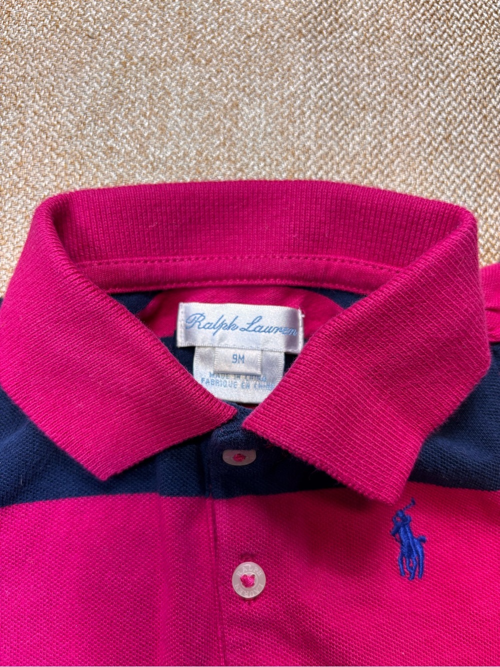 Ralph Lauren Red & Navy Striped Polo Dress with Flared Skirt 9M - Picture 3 of 7